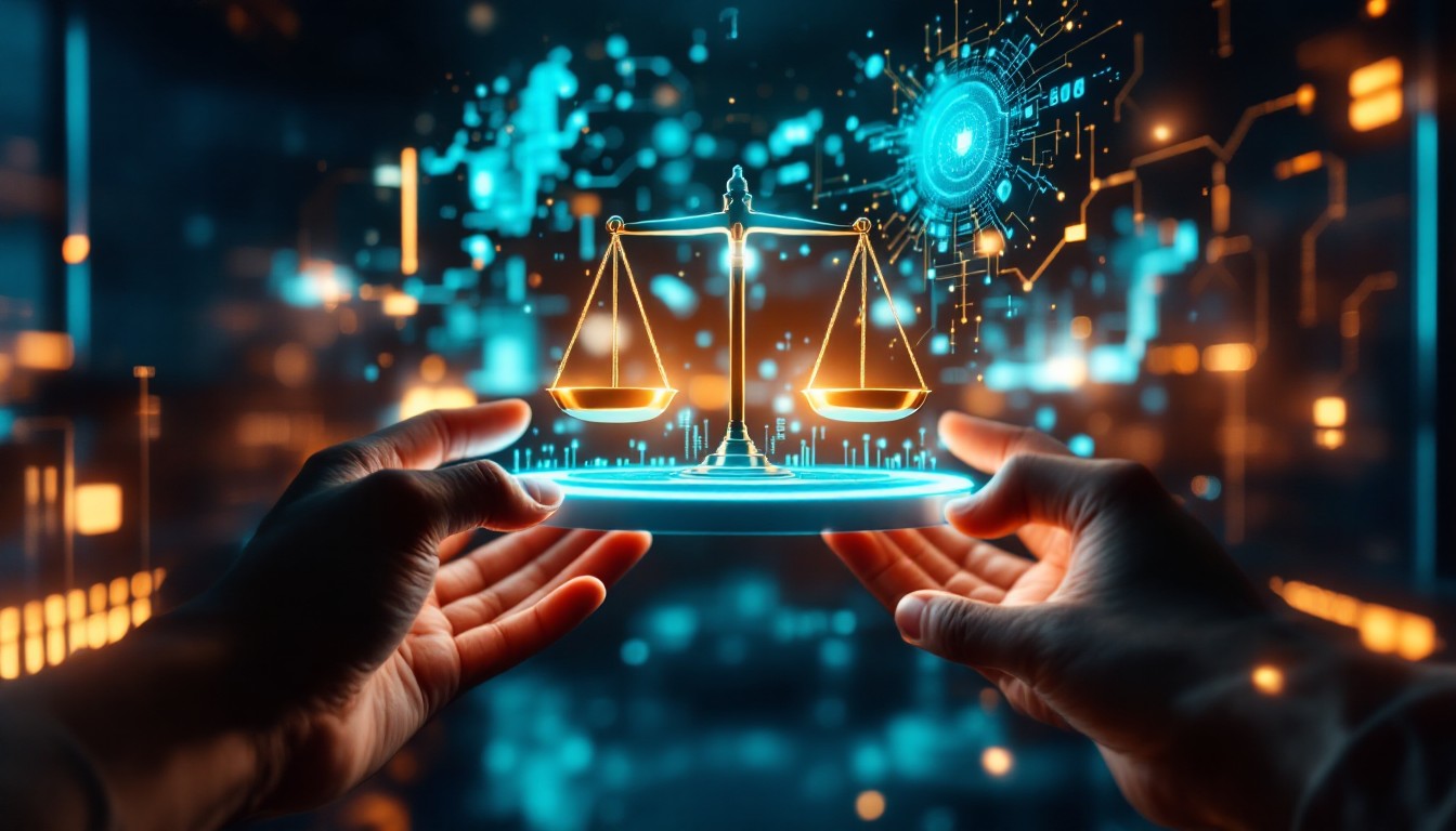 Free Justice Meets Technology Image - Holographic, Justice, Scales ...
