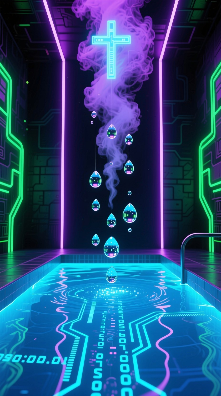 Free Digital Baptism Pool Image - Cyberpunk, Futuristic, Baptism ...