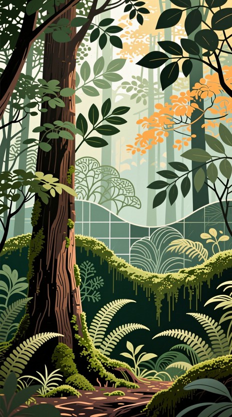 Forest Stylisation Free Vertical Forest Design Image - Forest, Woodland, Nature | Download ...
