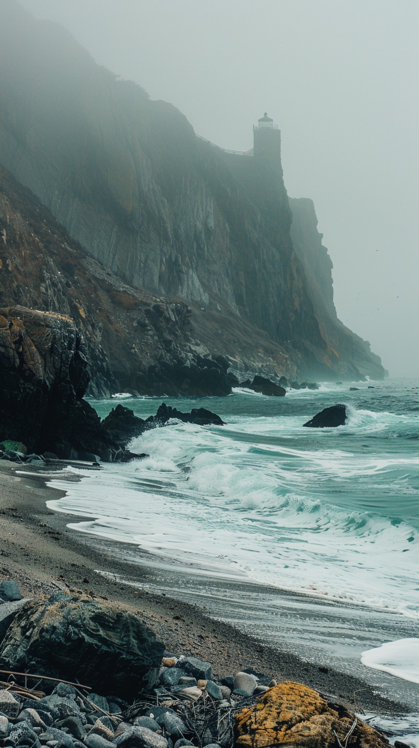 Free Misty Coastal Lighthouse Image - Lighthouse, Mist, Coast ...