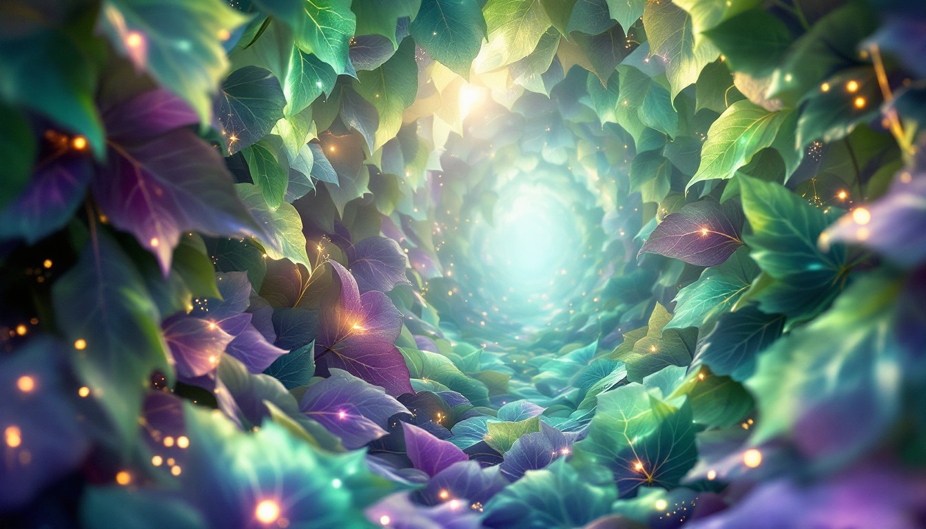 Free Luminous Leaf Portal Image - Portal, Leaves, Tunnel | Download at ...