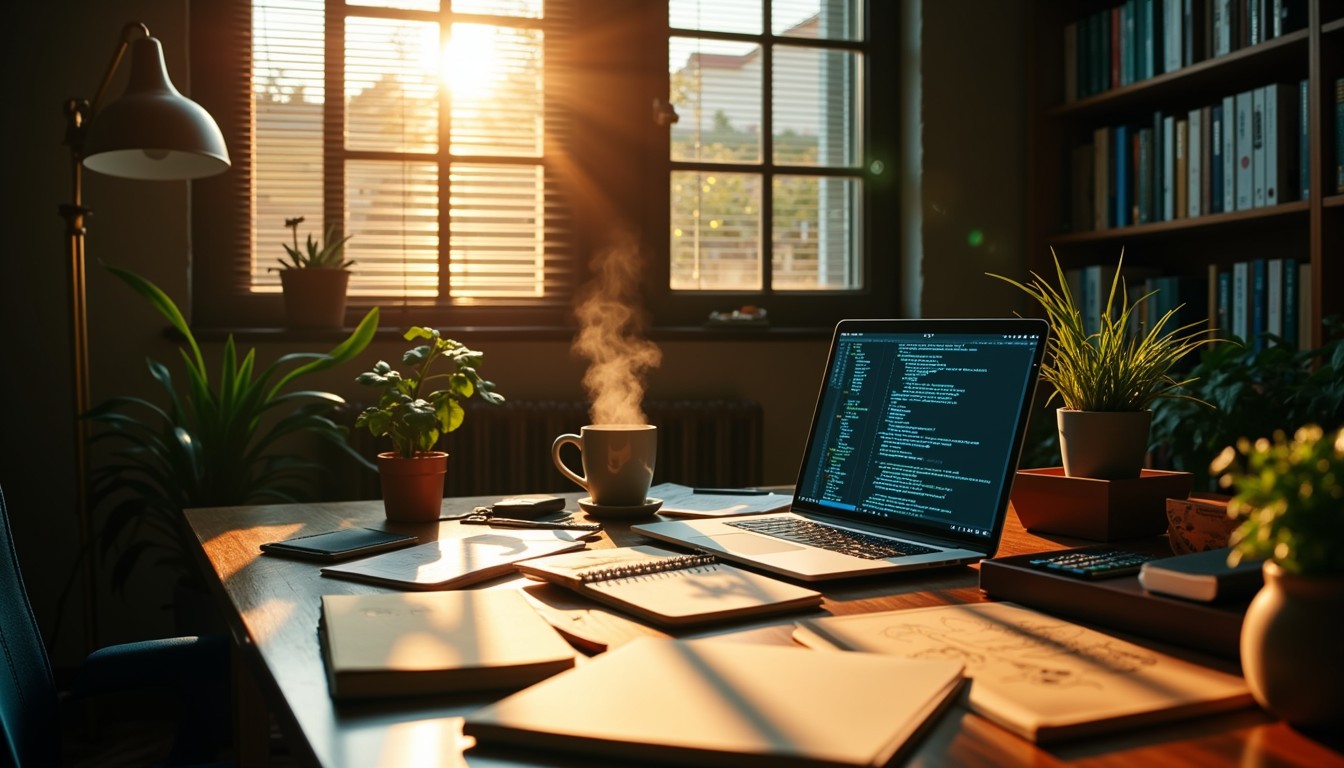 Free Sunlit Creative Workspace Image - Workspace, Sunlight, Coding ...