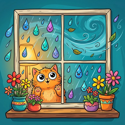 Multiple Window Raining Toon Free Rainy Window Whimsy Image - Cartoon, Illustration, Window ...