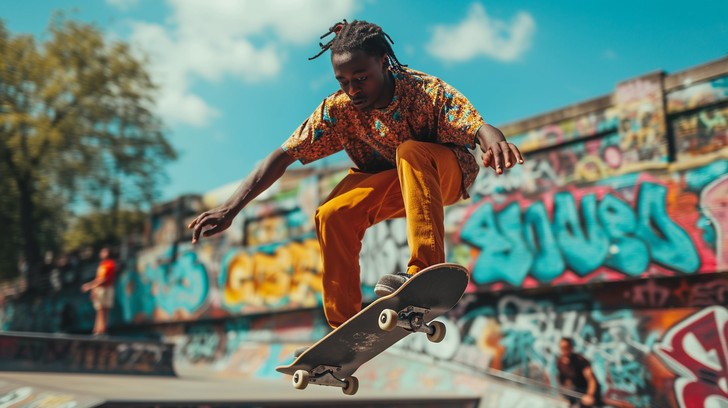 Free Skateboarding Style Leap Image - Skateboarding, Urban, Graffiti ...