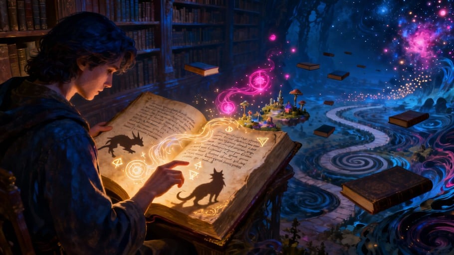 Free Reading Creates Worlds Photo Magic, Reading, Fantasy Download