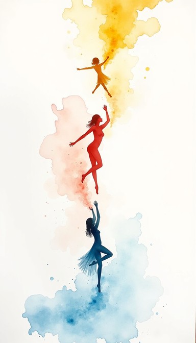 Free Ascending Color Dance Image - Watercolor, Ascending, Figures ...
