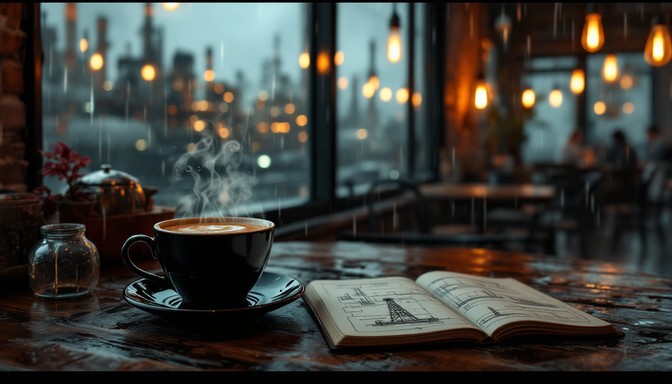 Free Rainy Cafe Vibes Image - Cafe, Coffee, Rain | Download at StockCake