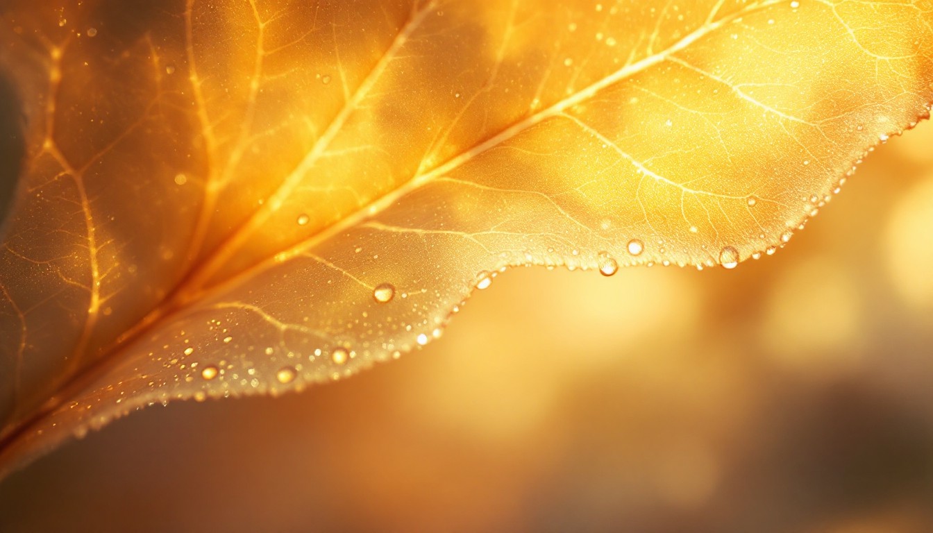 Golden Glew Free Golden Leaf Glow Image - Leaf, Golden, Macro | Download at StockCake