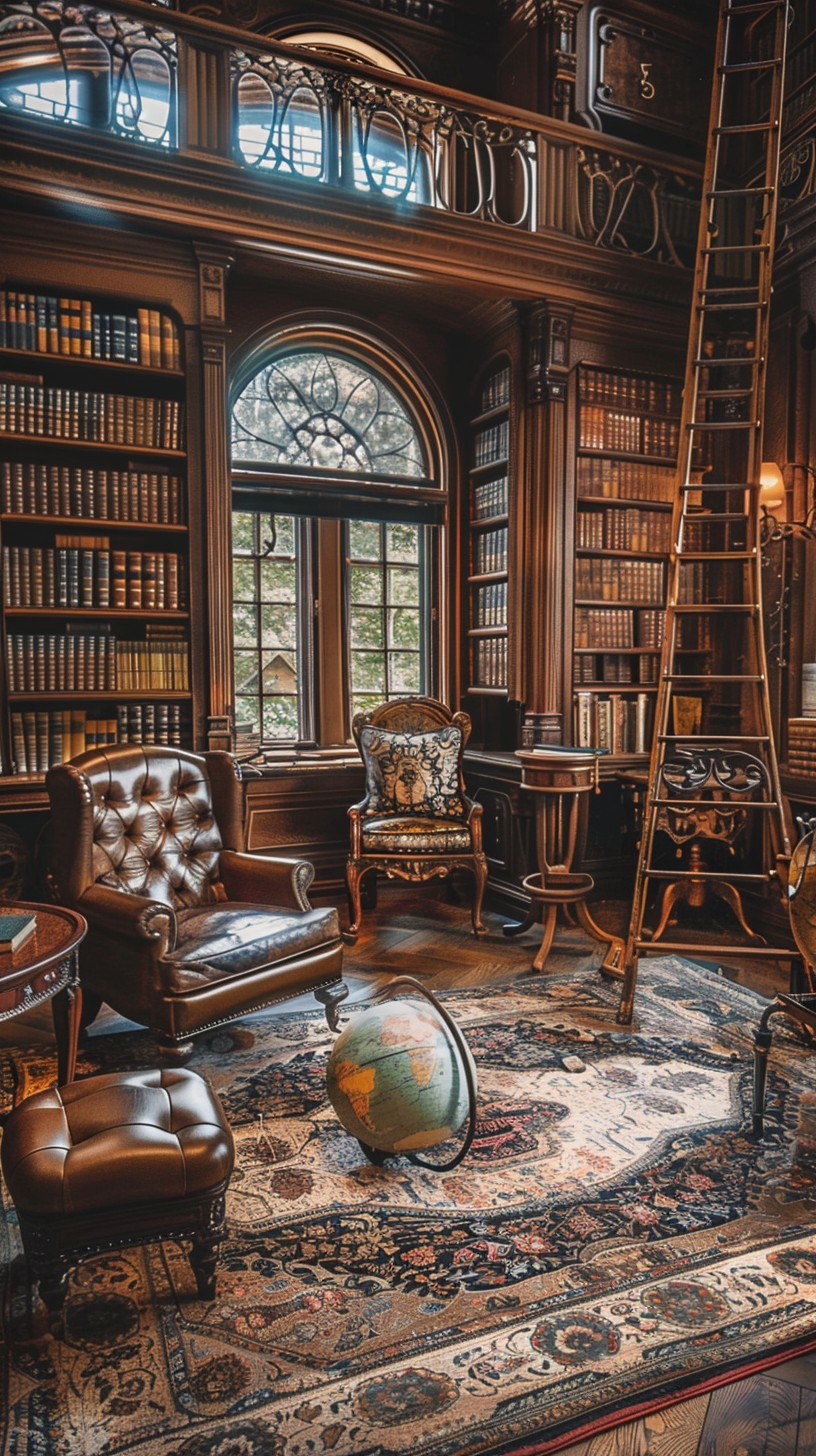 Free Elegant Library Nook Image - Library, Books, Ladder | Download at ...