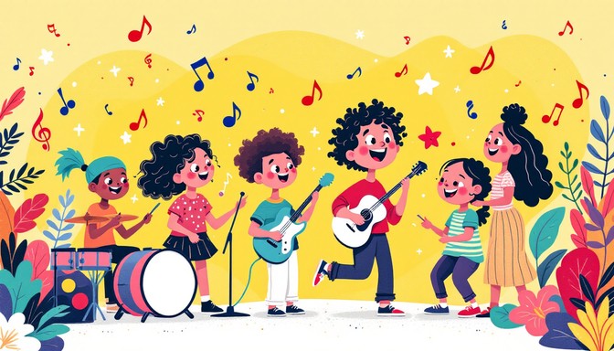 Kids Creating Music Free Children Making Music Image - Children, Music, Illustration ...