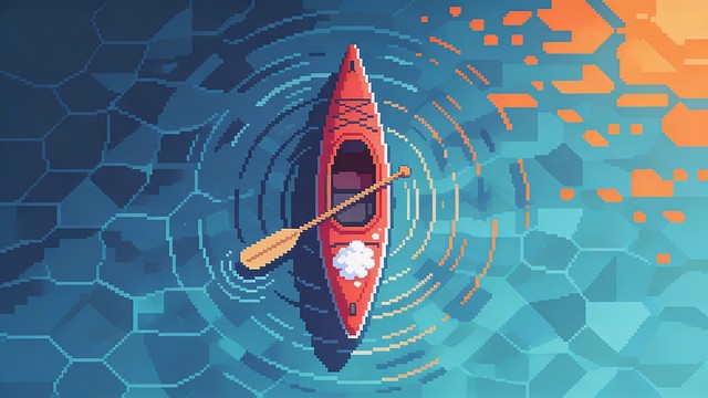 Free Kayaking Pixel Adventure Image - Kayak, Pixel, Art | Download at ...