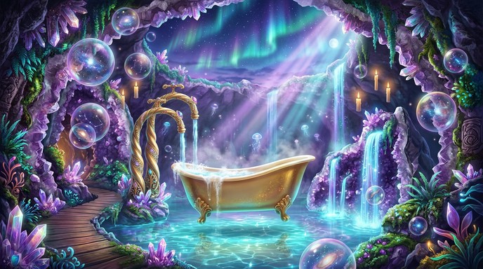 Free Enchanted Crystal Bathroom Image - Fantasy, Bathroom, Geode ...