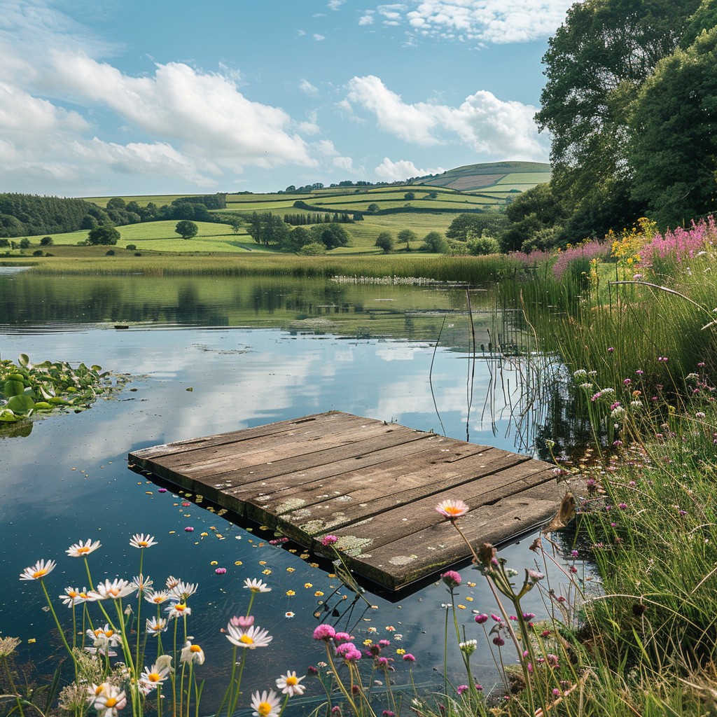 Free Serene Lake View Image - Lake, Dock, Tranquil | Download at StockCake