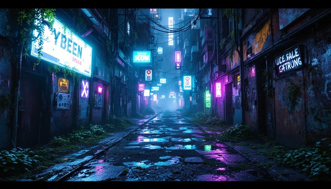 Free Neon Alley Dreams Image - Cyberpunk, Neon, Dystopian | Download at ...