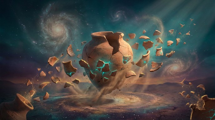 Space Pottery Example Free Floating Ancient Pottery Image - Pottery, Surreal, Mystical ...