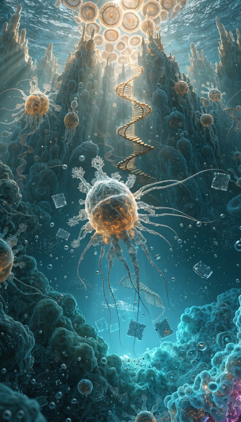 Free Microscopic Ocean Cathedral Image - Bioluminescent, Bacteria ...