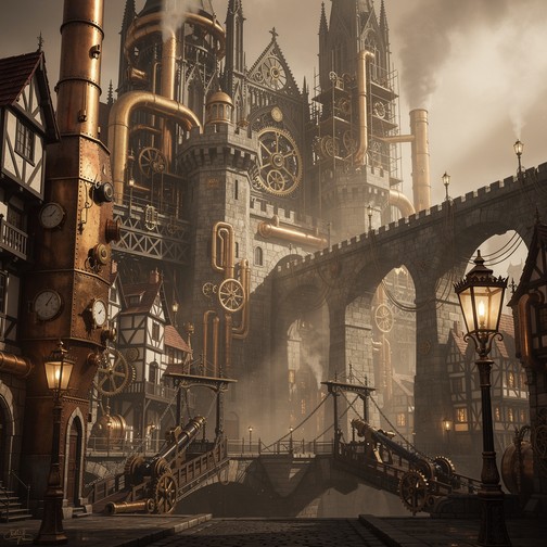 Free Steampunk Medieval Metropolis Image - Steampunk, Medieval ...