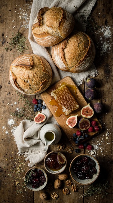 Free Farmhouse Breakfast Bounty Image - Farmhouse, Rustic, Bread ...