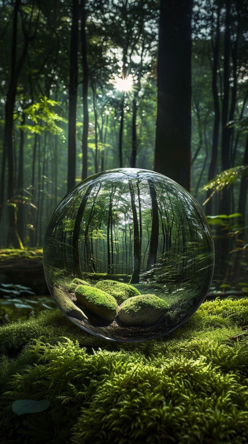 Free Forest in Sphere Image - Forest, Sphere, Moss | Download at StockCake
