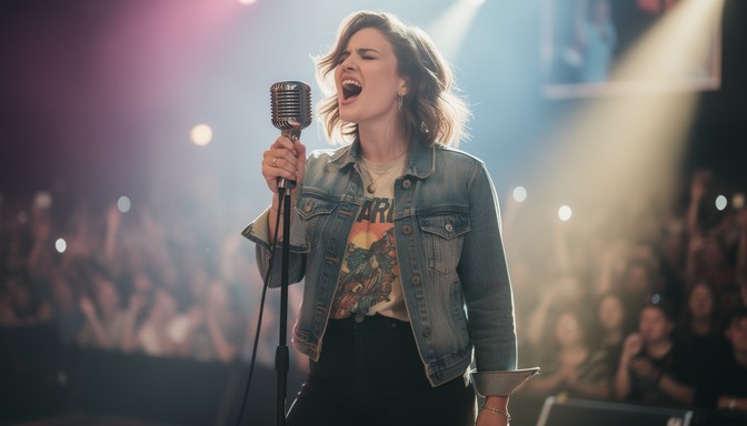 Singer Performance Modern Free Passionate Stage Performance Image - Woman, Singer, Vocalist ...