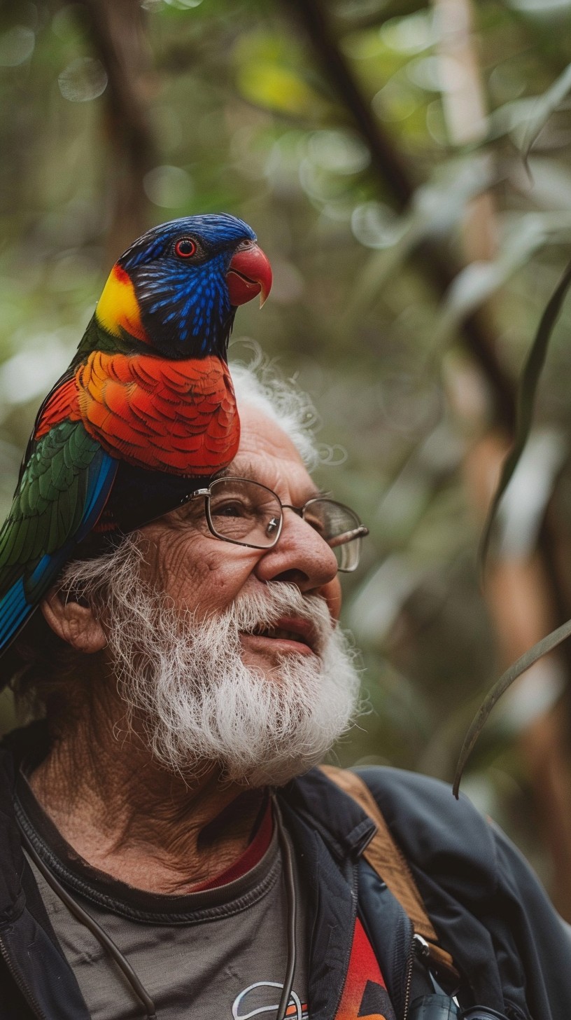 Free Man with Parrot Image - Man, Parrot, Forest | Download at StockCake
