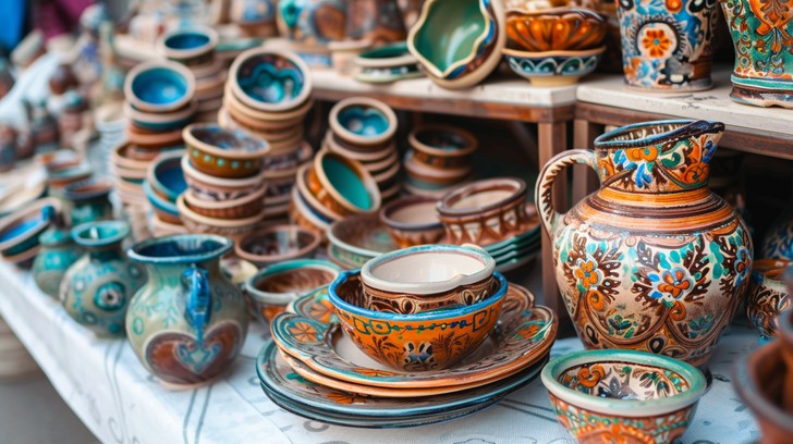 Local Pottery Free Colorful Pottery Display Image - Pottery, Colors, Market ...