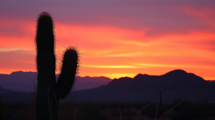 Free Desert Sunset Silhouette Image - Sunset, Desert, Cactus | Download ...