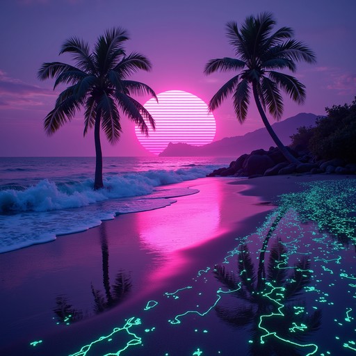 Free Neon Beach Paradise Image - Sunset, Neon, Beach | Download at ...