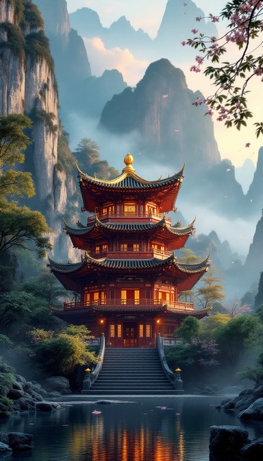 Free Misty Mountain Temple Image - Pagoda, Temple, Chinese | Download ...
