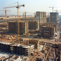 Free Construction Site Overview Image - Construction, Cranes, Buildings ...