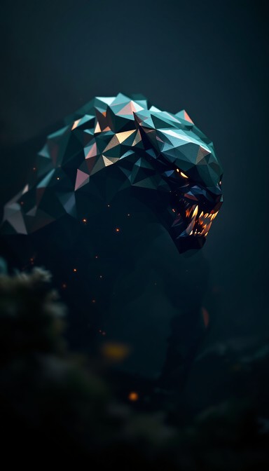 Free Geometric Beast Emerges Image - Geometric, Lowpoly, Predator ...