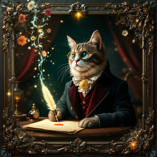 Distinguished Cat Vector Free Magical Victorian Announcement Image - Fantasy, Victorian, Cat ...