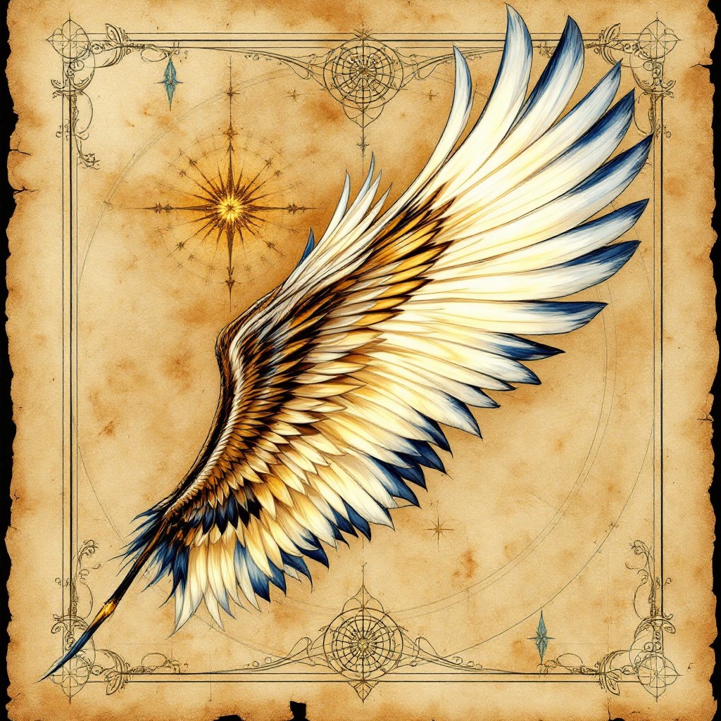 Free Celestial Wing Study Image - Wing, Feathers, Vintage | Download at ...