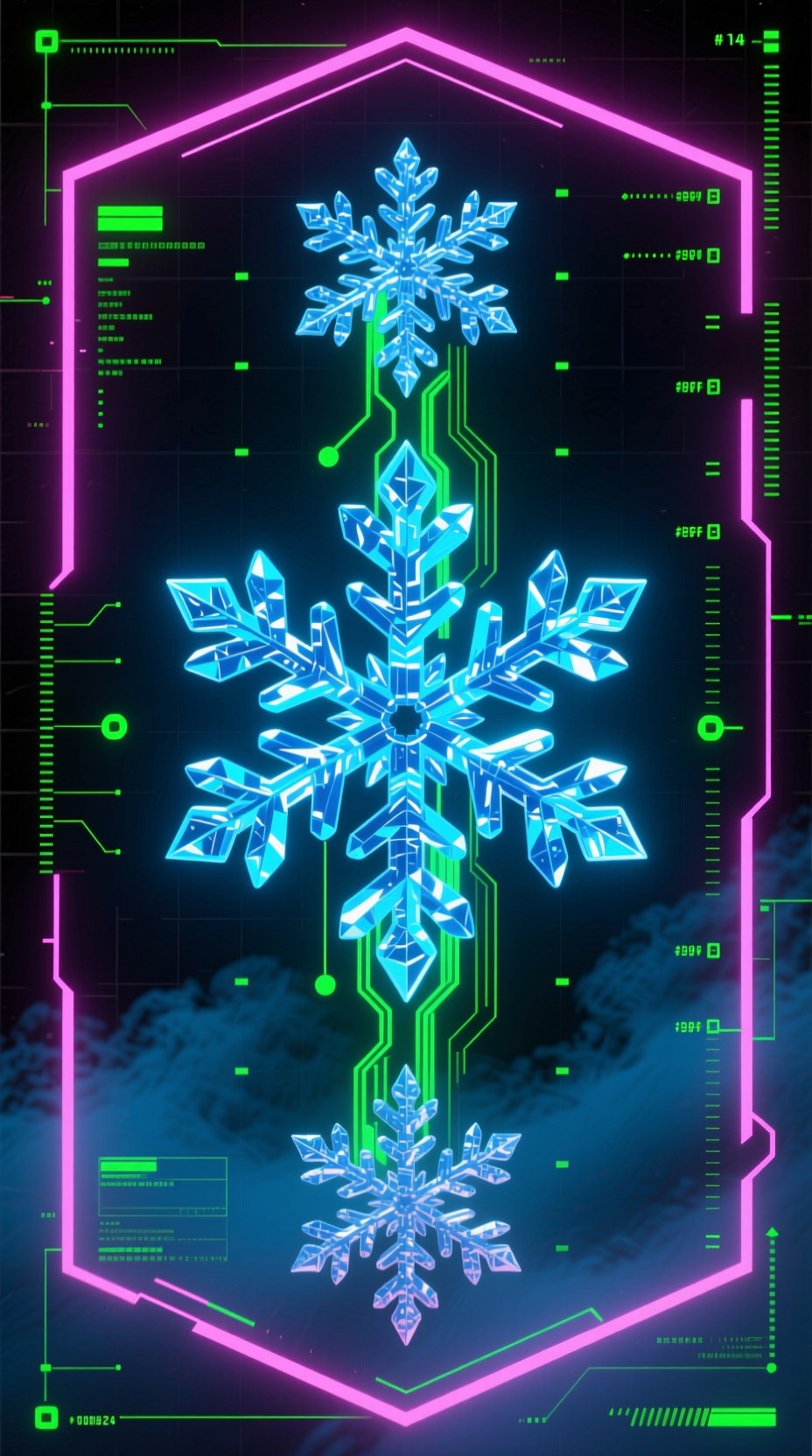Free Neon Snowflake Circuit Photo - Snowflake, Cyberpunk, Neon ...