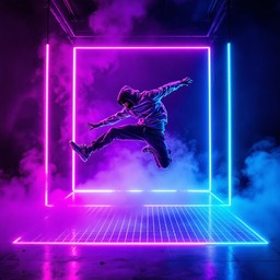 Neon Rave Motion Free Neon Dance Revolution Image - Synthwave, Breakdance, Cyberpunk ...