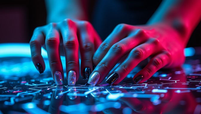 Free Neon Manicure Revolution Image - Cyberpunk, Manicure, Futuristic ...