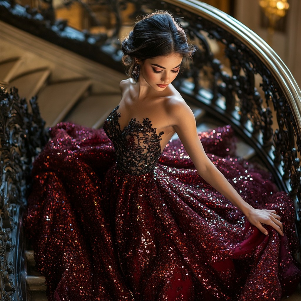 Free Elegant evening gown Image - Elegant, Maroon, Gown | Download at ...