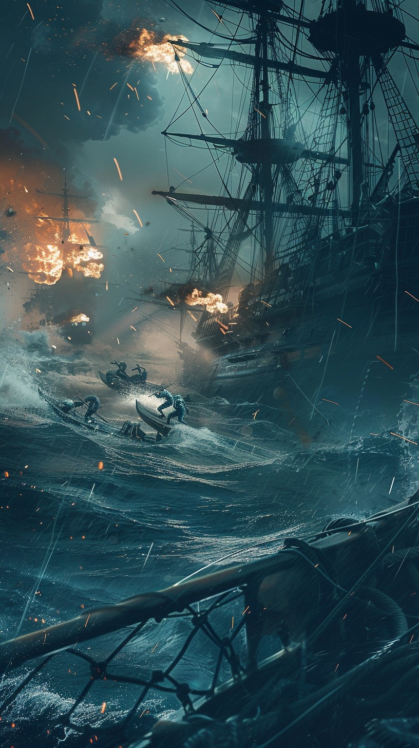 Free Fiery Shipwreck Scene Image - Shipwreck, Explosion, Storm ...
