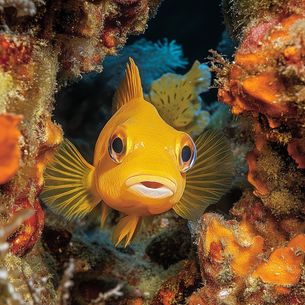 Free Curious Yellow Fish Image - Fish, Yellow, Coral | Download at ...