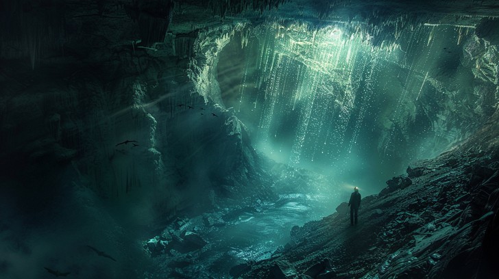Free Mystical Light Cave Image - Cave, Lights, Silhouette | Download at ...