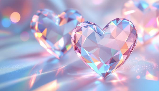 Free Prismatic Crystal Hearts Image - Crystal, Heart, Rainbow ...