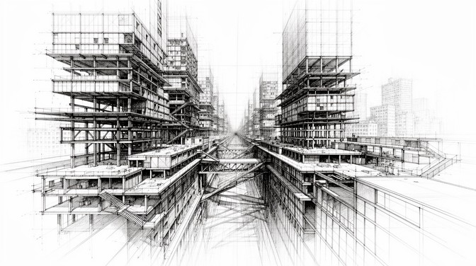Free Layered City Drawing Image - Architecture, Sketch, Graphite ...