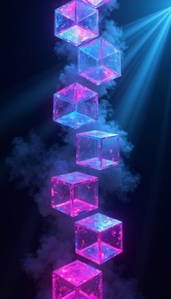 Free Neon Cube Cascade Image - Cyberpunk, Neon, Cubes | Download at ...
