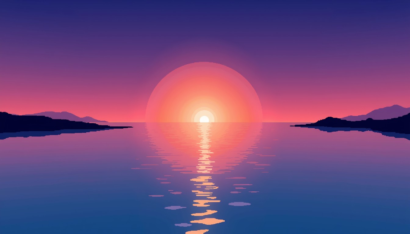 Free Pixel Ocean Sunset Image - Pixel, Sunset, Ocean | Download at ...