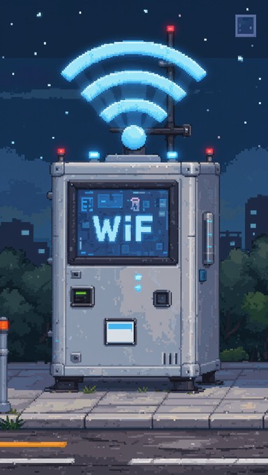 Free Glowing WiFi Beacon Image - Pixel, Art, Wifi | Download at StockCake