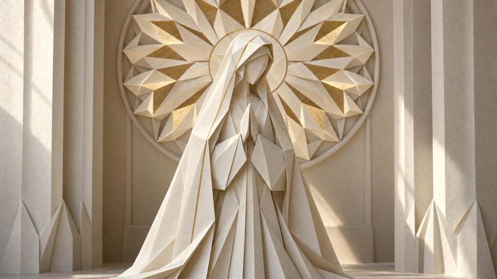 Download Ivory Origami Madonna Image - Origami, Madonna, Paper | StockCake
