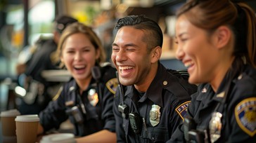 Police Cheering Free Joyful Police Gathering Image - Laughter, Police, Community ...