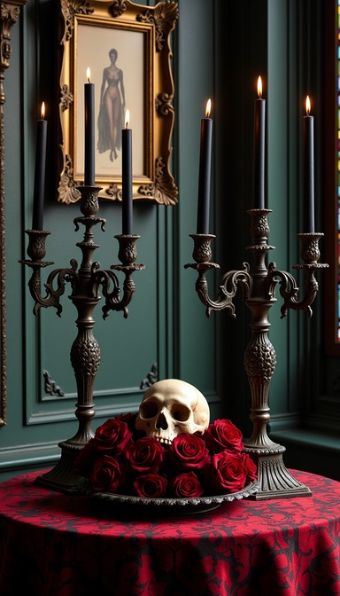 Free Gothic Skull Centerpiece Image - Gothic, Candelabra, Skulls ...