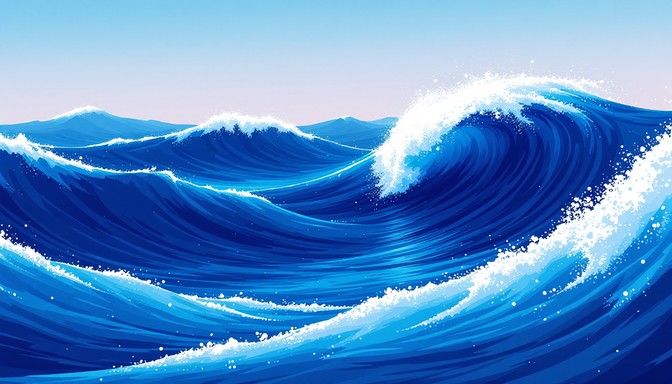 Download Blue Pixel Waves Stock Images for Free | StockCake