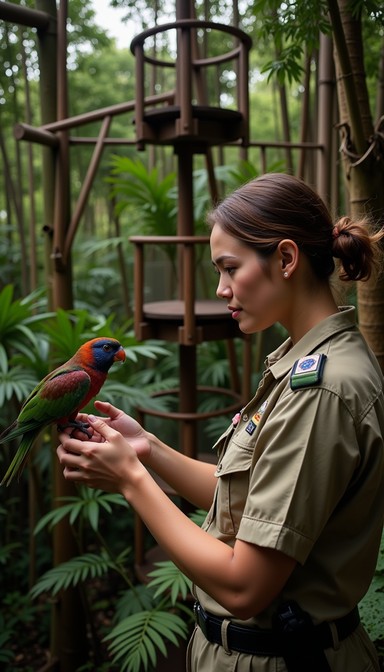 Curated visual reference: Parrot Bird Housing For Wildlife Conservation Centers Reference: Free Conservation In Action Image
